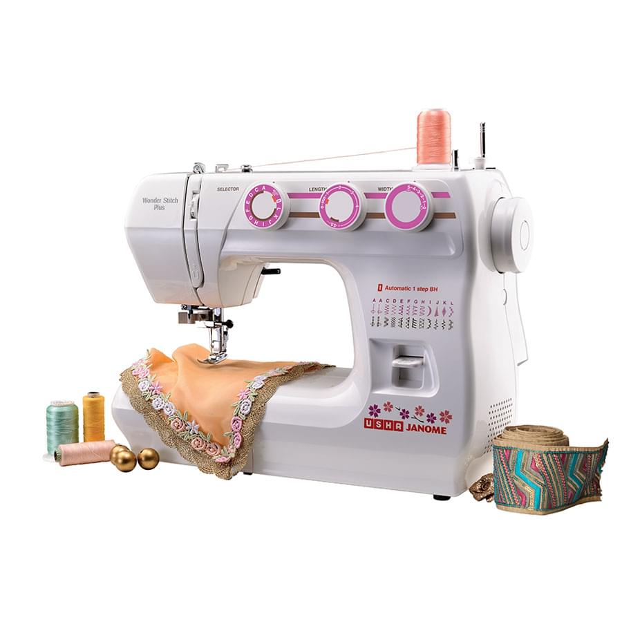 Usha Janome Wonder Stitch Plus Automatic Sewing Machine with Hard Cover worth Rs.1500